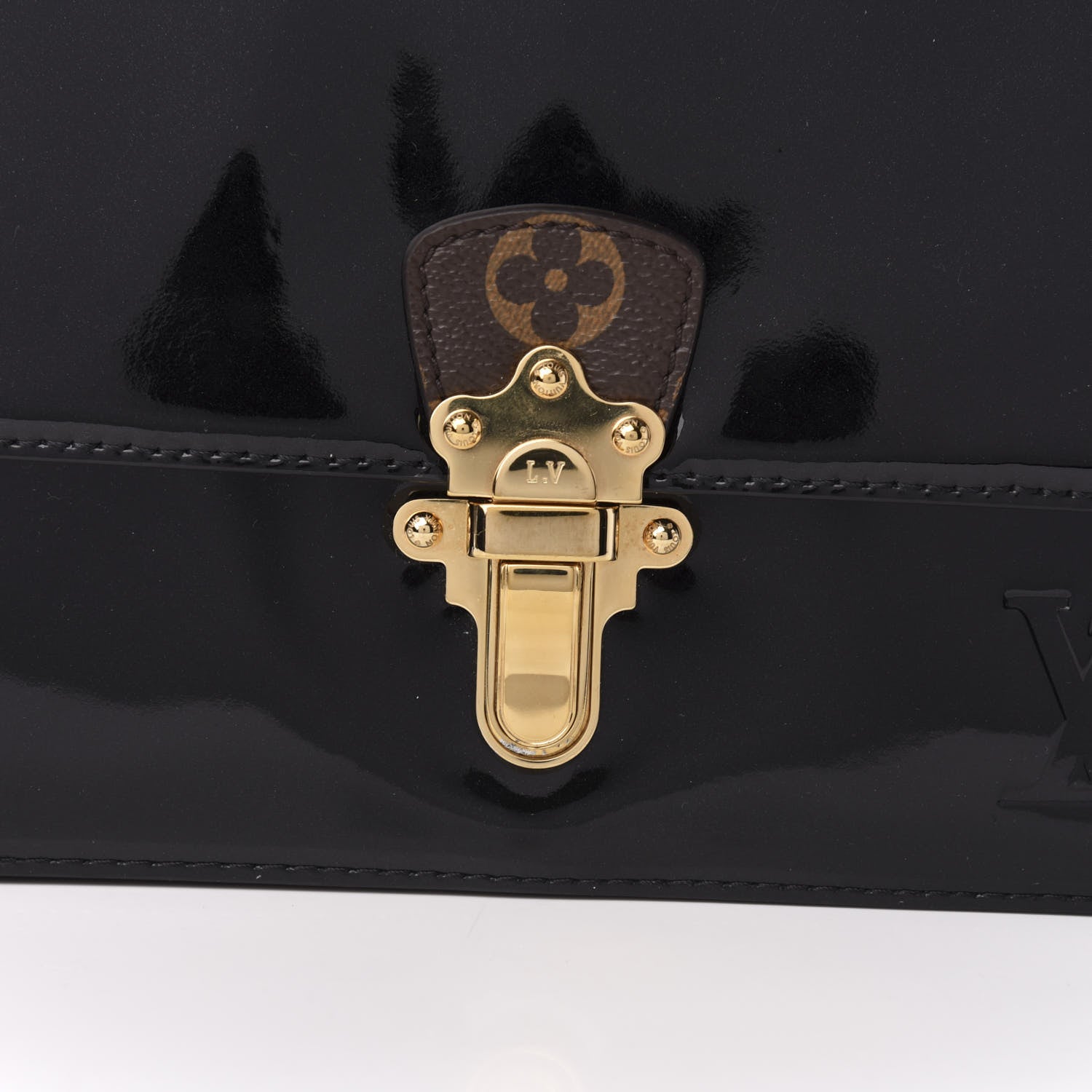 Louis Vuitton Patent Calfskin Monogram Cherrywood BB Black 8 of 10