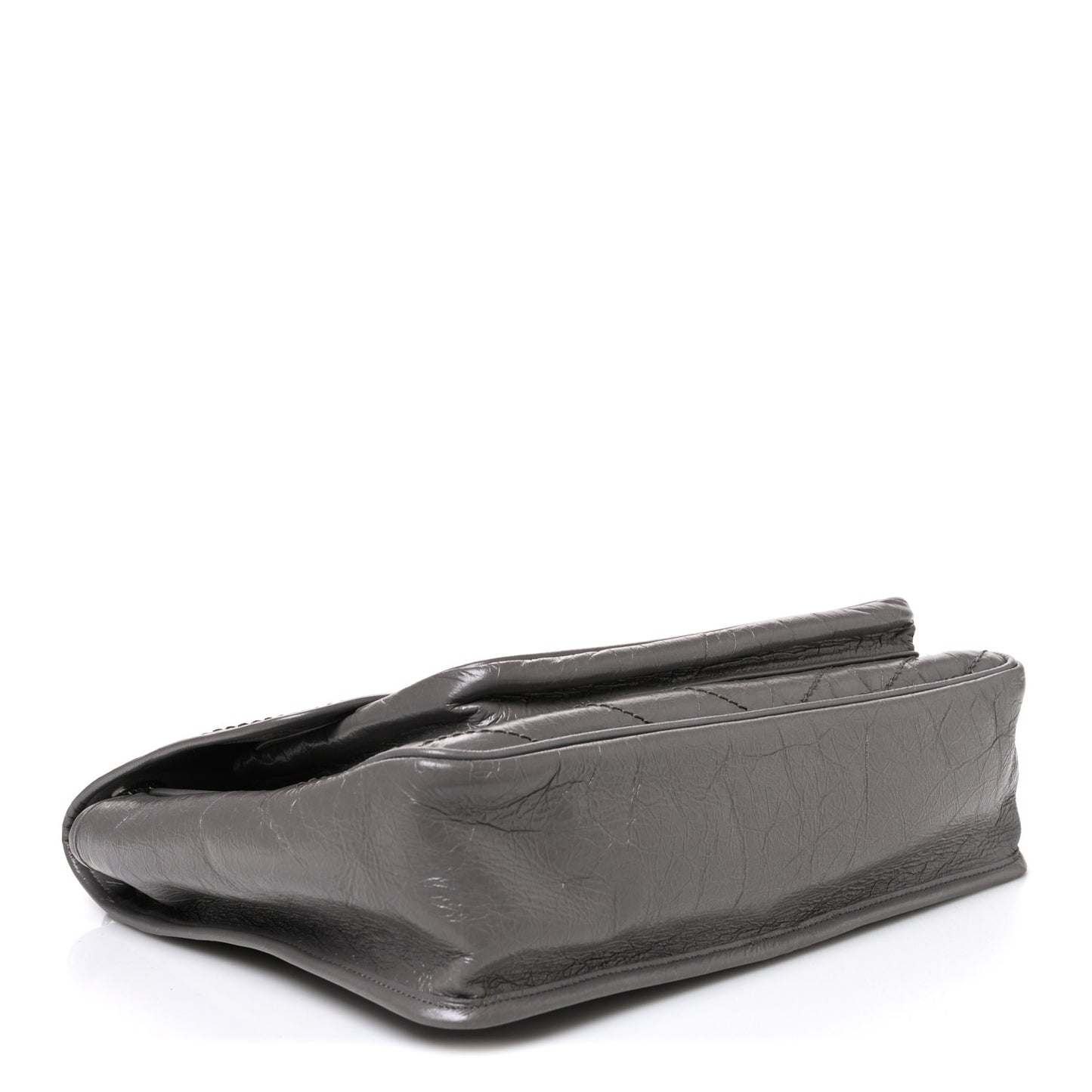 Crinkled Calfskin Matelasse Monogram Large Niki Chain Satchel Fog