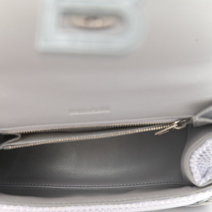 Balenciaga Faux Calfskin Fabric Small Sneakerhead Top Handle Bag Silver 5 of 14