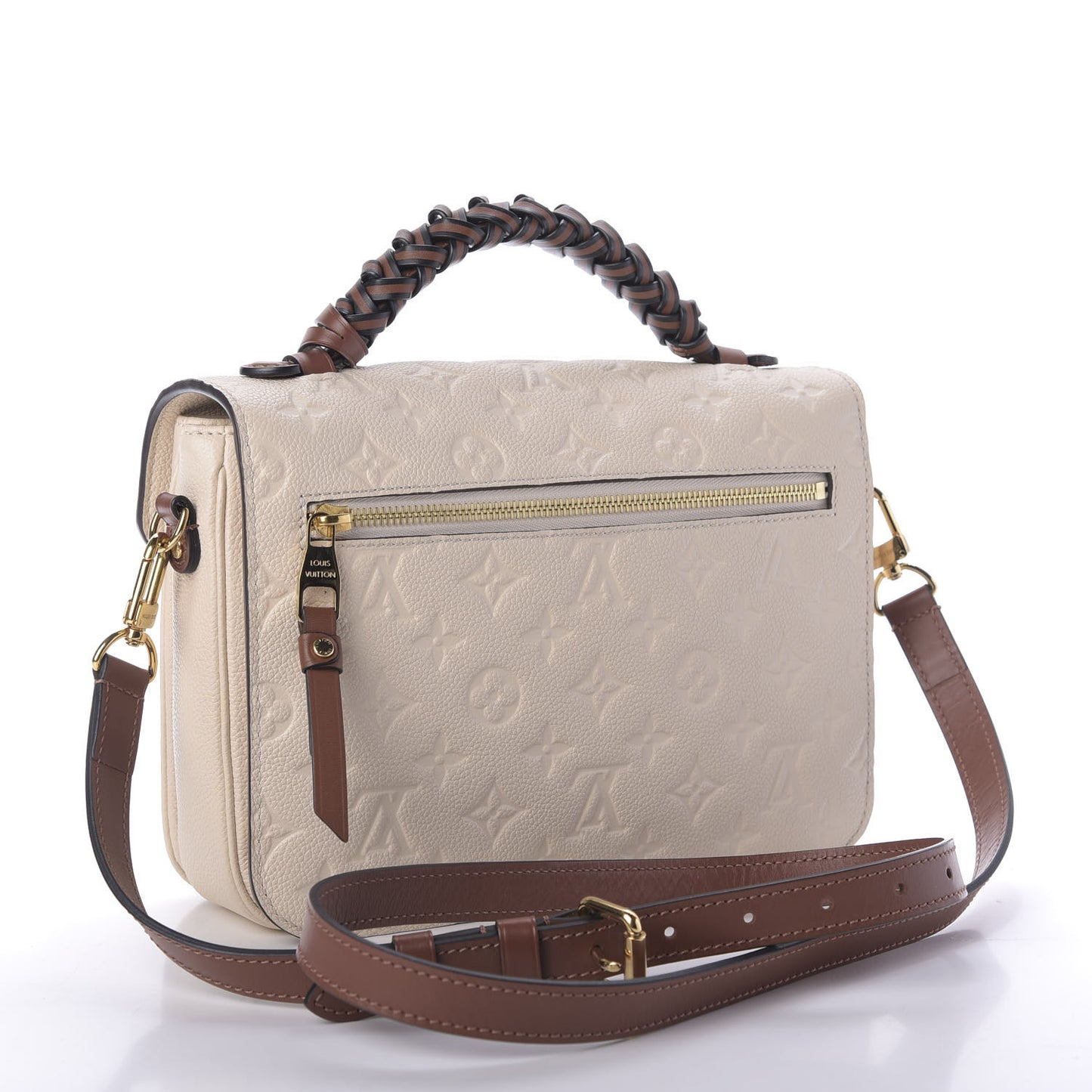 Empreinte Braided Pochette Metis Creme Beige Caramel
