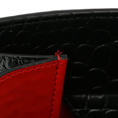 Christian Louboutin Calfskin Crocodile Embossed Studded Medium Paloma S Black 11 of 11