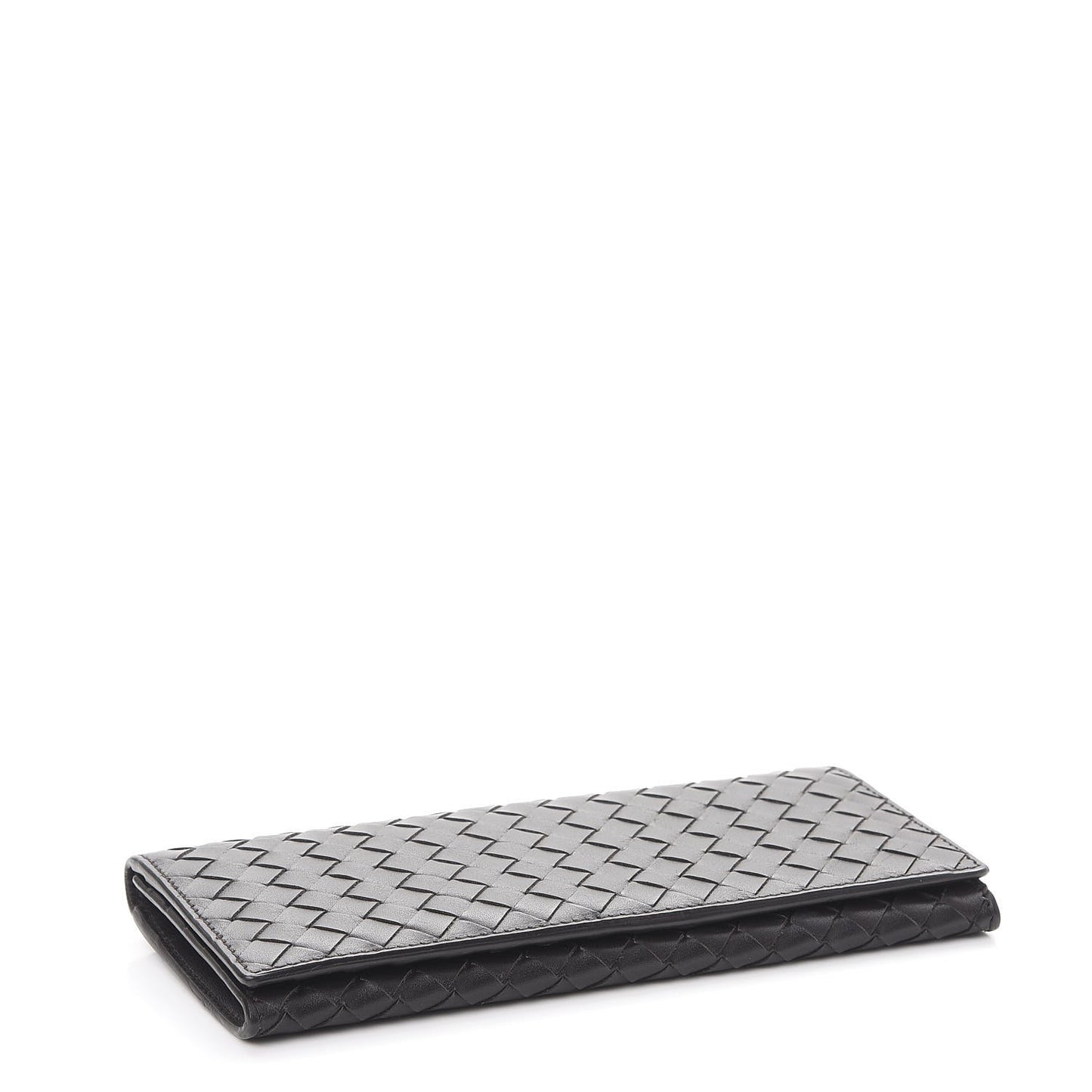 Nappa Intrecciato Continental Flap Wallet Ebano