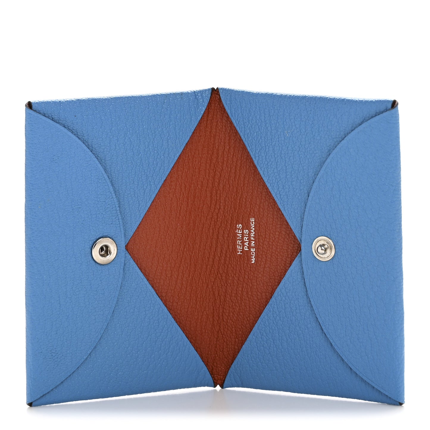 Chevre Mysore Verso Calvi Card Case Bleu Frida Cuivre