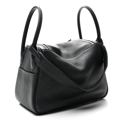 Hermes Taurillon Clemence Lindy 26 Black 3 of 10