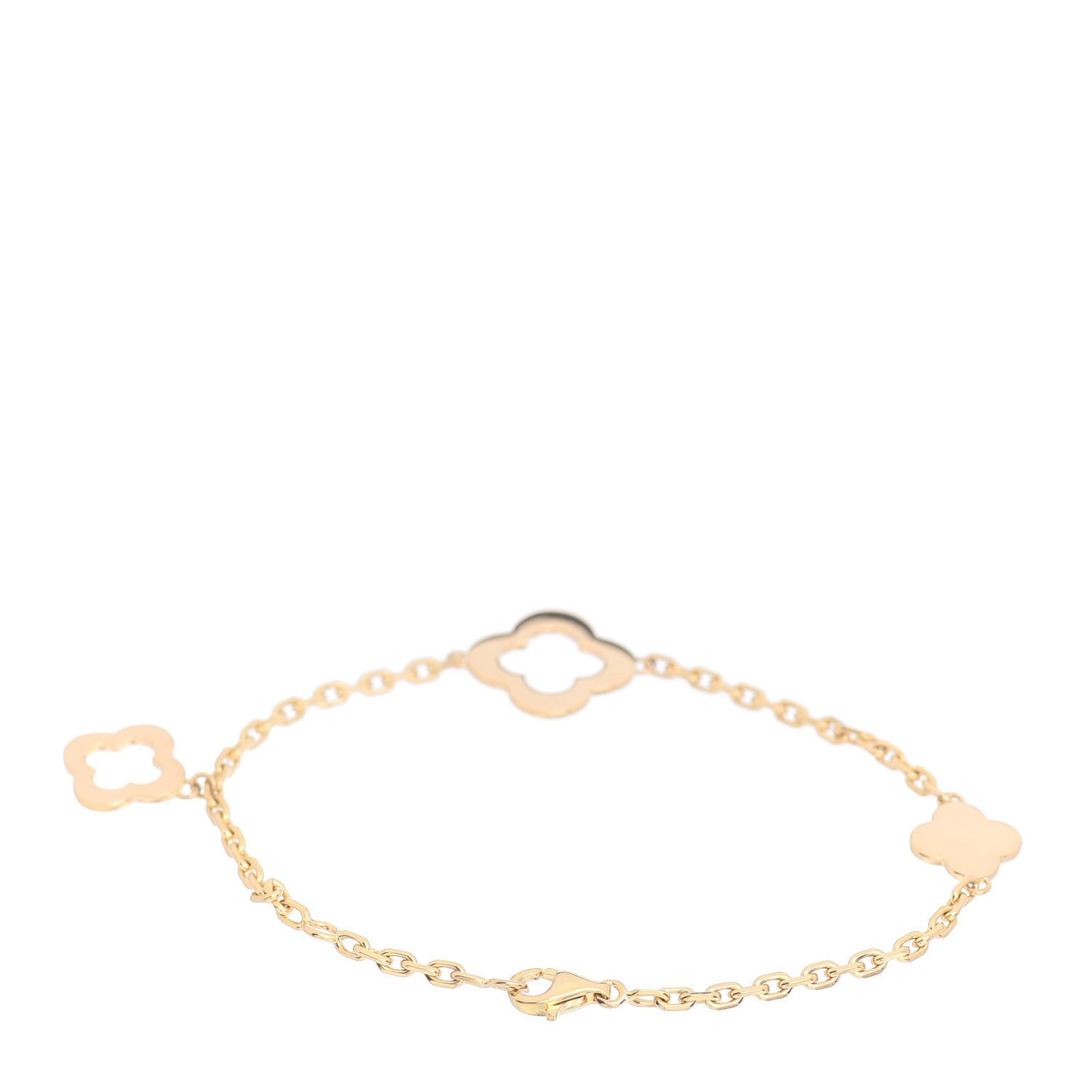 18K Yellow Gold 3 Motifs Byzantine Alhambra Bracelet