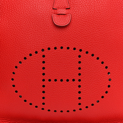 Hermes Taurillon Clemence Evelyne III PM Rouge De Coeur 15 of 21