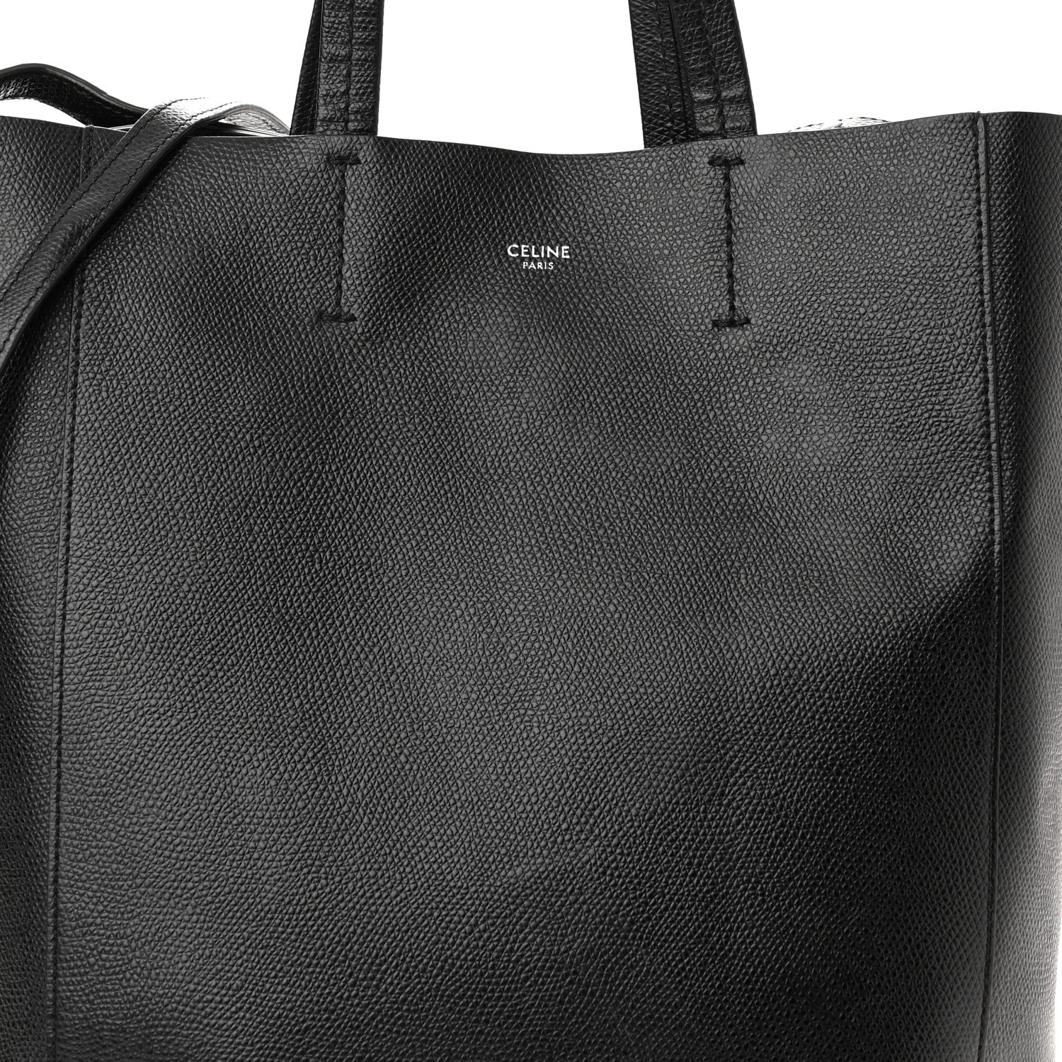 Celine Grained Calfskin Small Vertical Cabas Black 7 of 10
