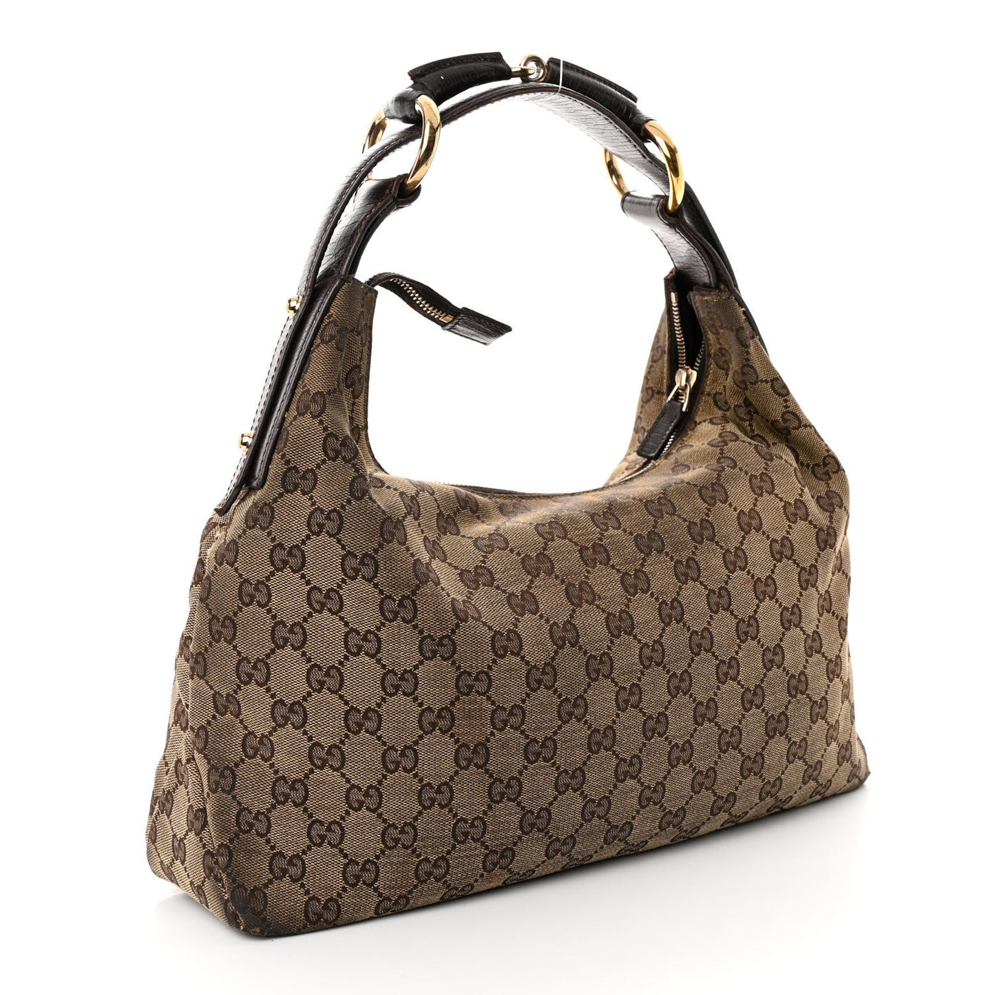 Monogram Medium Horsebit Chain Hobo Dark Brown