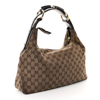 Gucci Monogram Medium Horsebit Chain Hobo Dark Brown 3 of 10