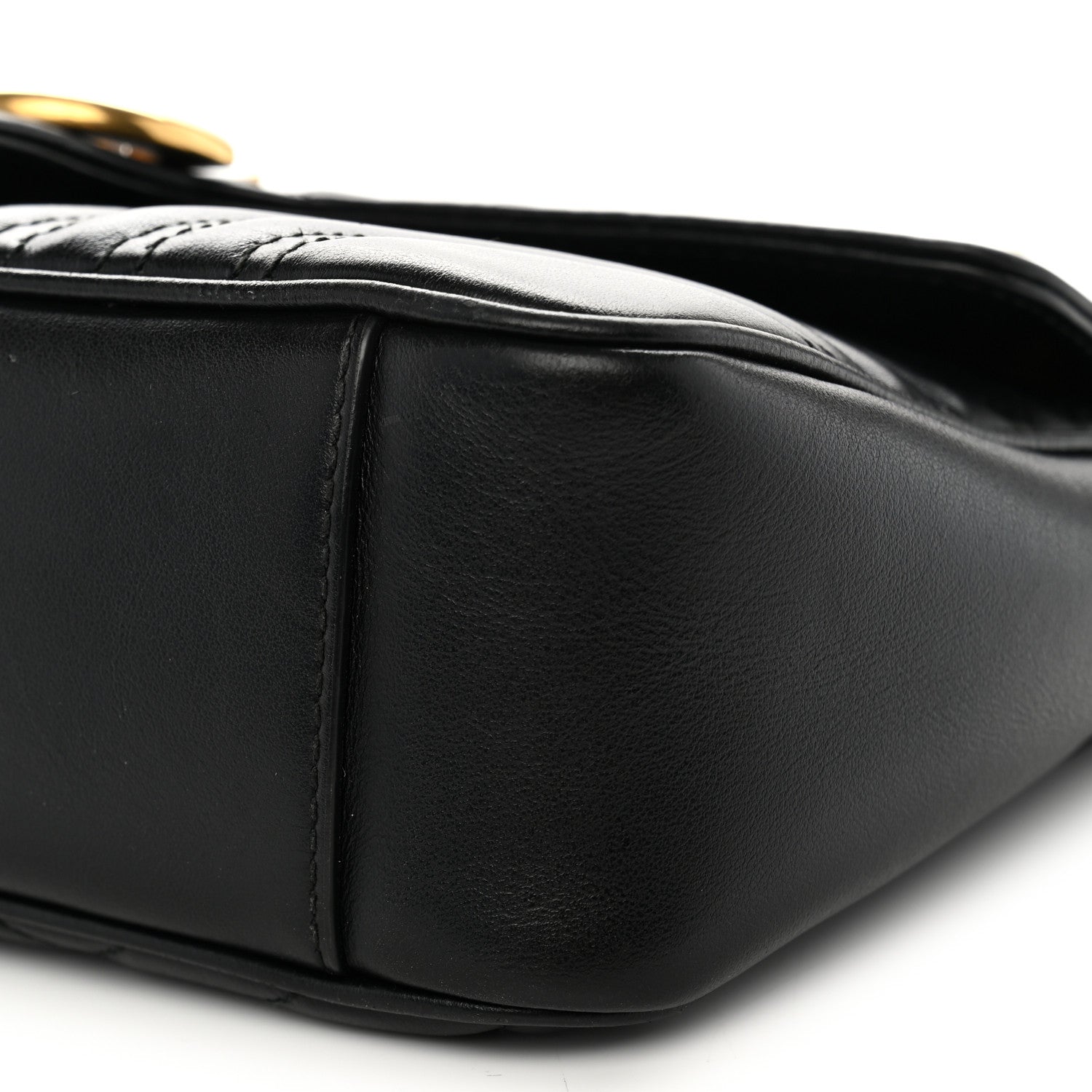 Gucci Calfskin Matelasse Small GG Marmont Shoulder Bag Black 10 of 13