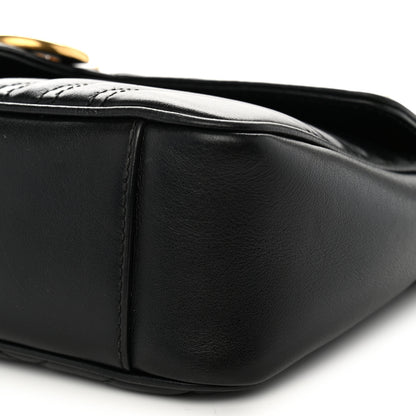 Gucci Calfskin Matelasse Small GG Marmont Shoulder Bag Black 10 of 13