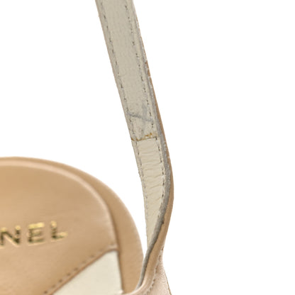 Chanel Lambskin CC Strappy Sandal 37.5 Beige 10 of 10