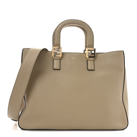 Cuoio Romano Selleria Medium FF Tote Miele Scuro