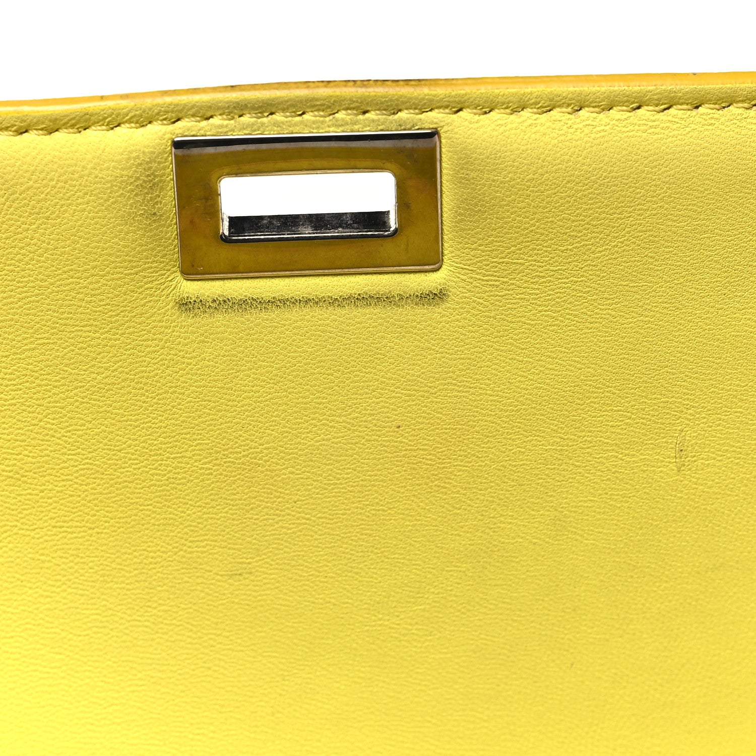 Celine Liege Calfskin Medium Classic Box Flap Bag Fluo Yellow 14 of 14
