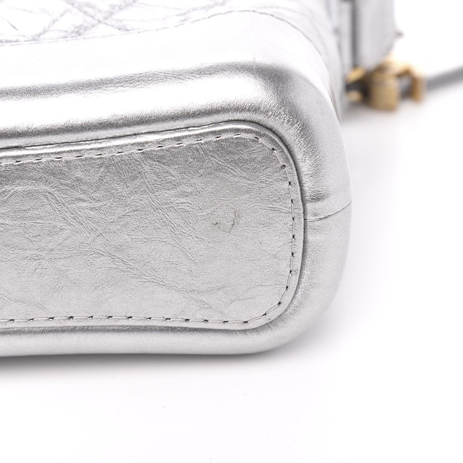 Chanel Metallic Aged Calfskin Quilted Small Gabrielle Hobo Silver 10 of 11