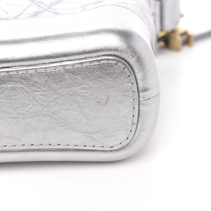Chanel Metallic Aged Calfskin Quilted Small Gabrielle Hobo Silver 10 of 11