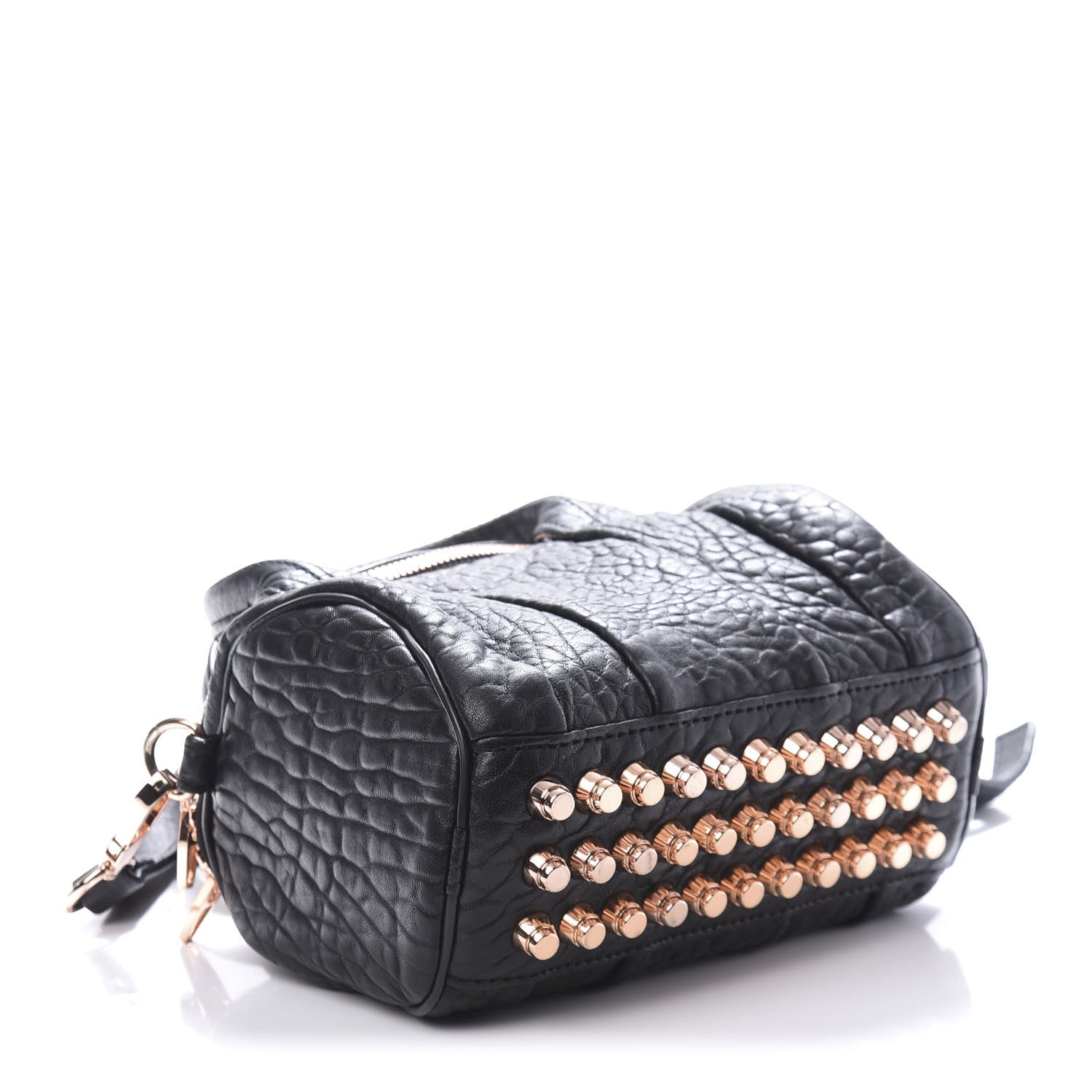 Alexander Wang Pebbled Lambskin Mini Rockie Black Rose Gold Hardware 4 of 9