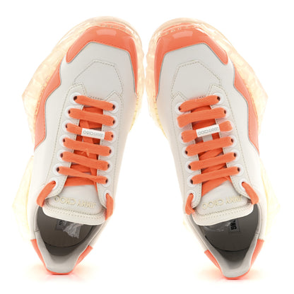 Jimmy Choo X JK JEONG Calfskin Patent Womens Diamond Low Top Sneaker 35 White Orange 2 of 10