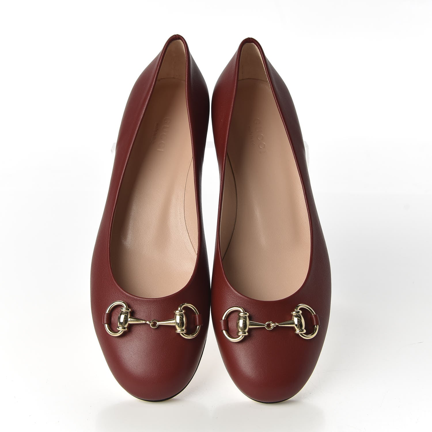Gucci Calfskin Horsebit Ballerina Flats 37 Red 5 of 11