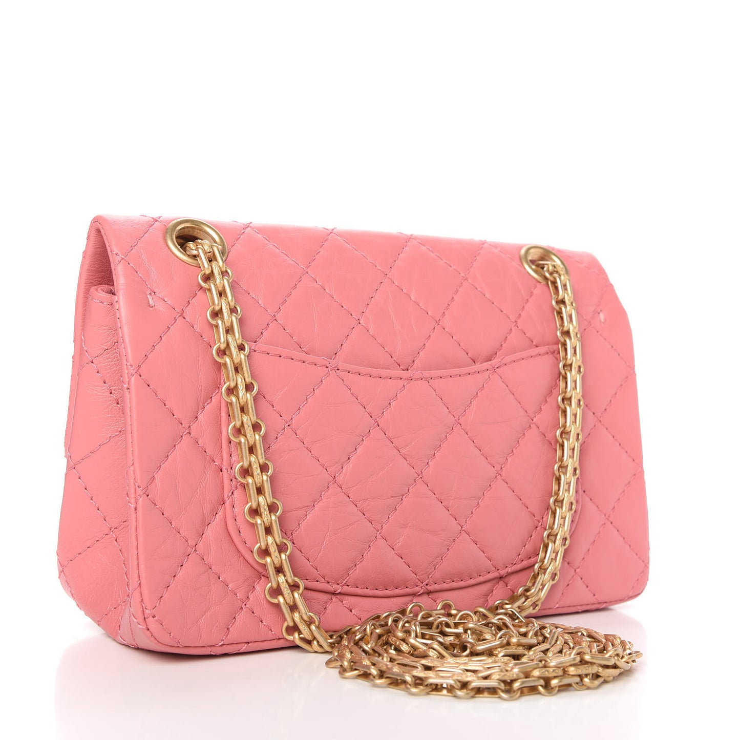 Aged Calfskin Quilted 2.55 Reissue Mini Flap Pink