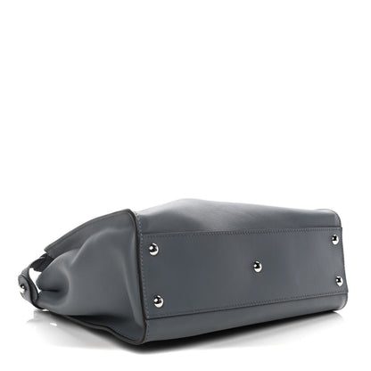 Fendi Vitello Seta Shiny Nappa Medium Peekaboo Iconic Satchel Tempesta Grigio Perla 4 of 13