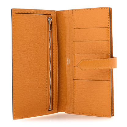Hermes Chèvre Mysore Bearn Gusset Wallet Jaune Ambre 5 of 13