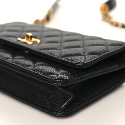 Chanel Caviar Quilted Twist Your Buttons Wallet On Chain WOC Black 8 of 9