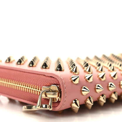 Christian Louboutin Calfskin Panettone Spiked Zip Around Wallet Pink 8 of 9