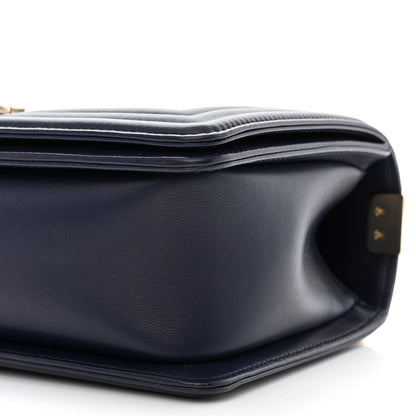 Chanel Lambskin Quilted Medium Boy Flap Navy 10 of 11