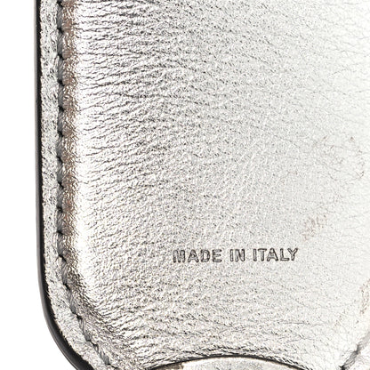 Fendi Vitello Catalan Mirror FF 1974 Embossed Mini Strap You Argento 5 of 6