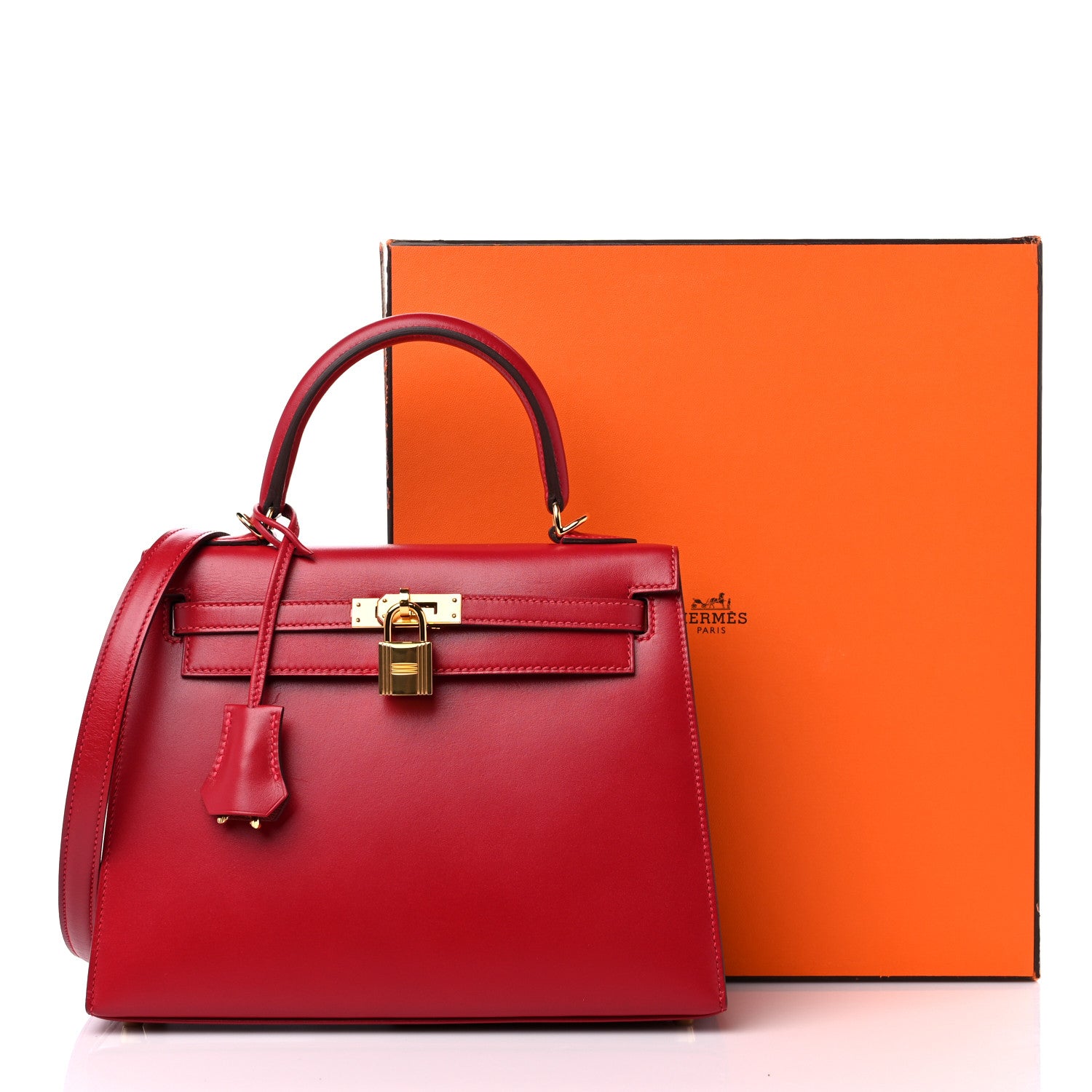 Hermes Tadelakt Kelly Sellier 25 Rouge Vif 11 of 11