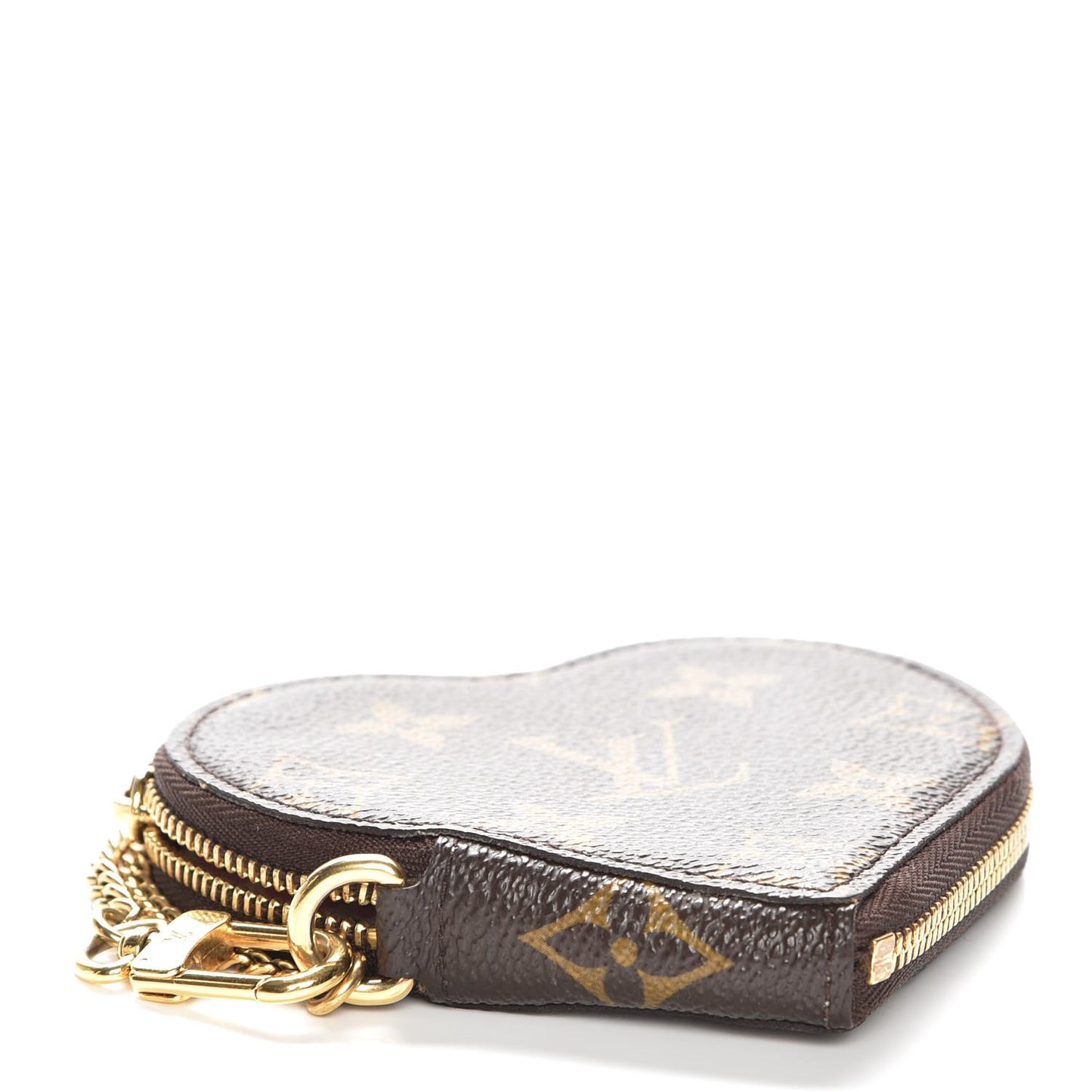 Monogram Leopard Coeur Heart Coin Purse Blanc Corail