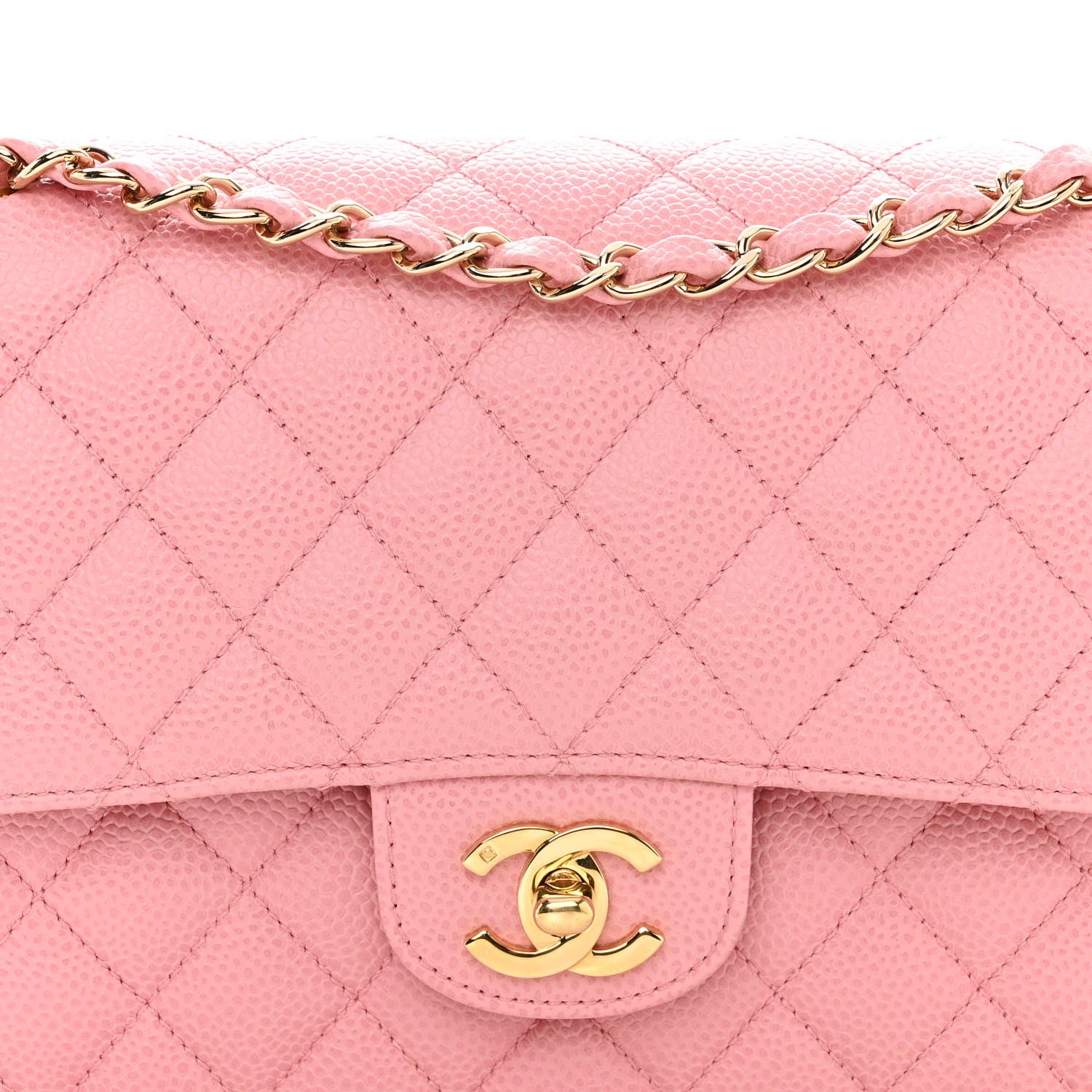 Chanel Caviar Quilted Medium Double Flap Pink 8 of 10