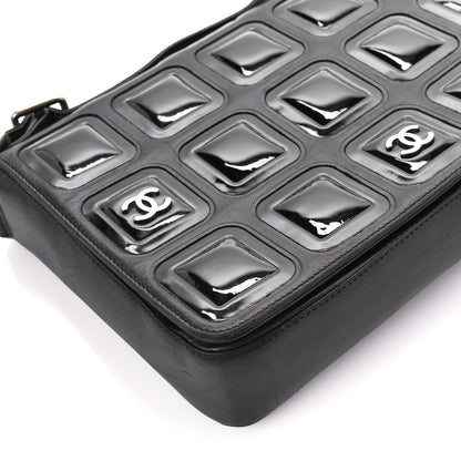 Chanel Lambskin Patent Cube CC Flap Black 9 of 11