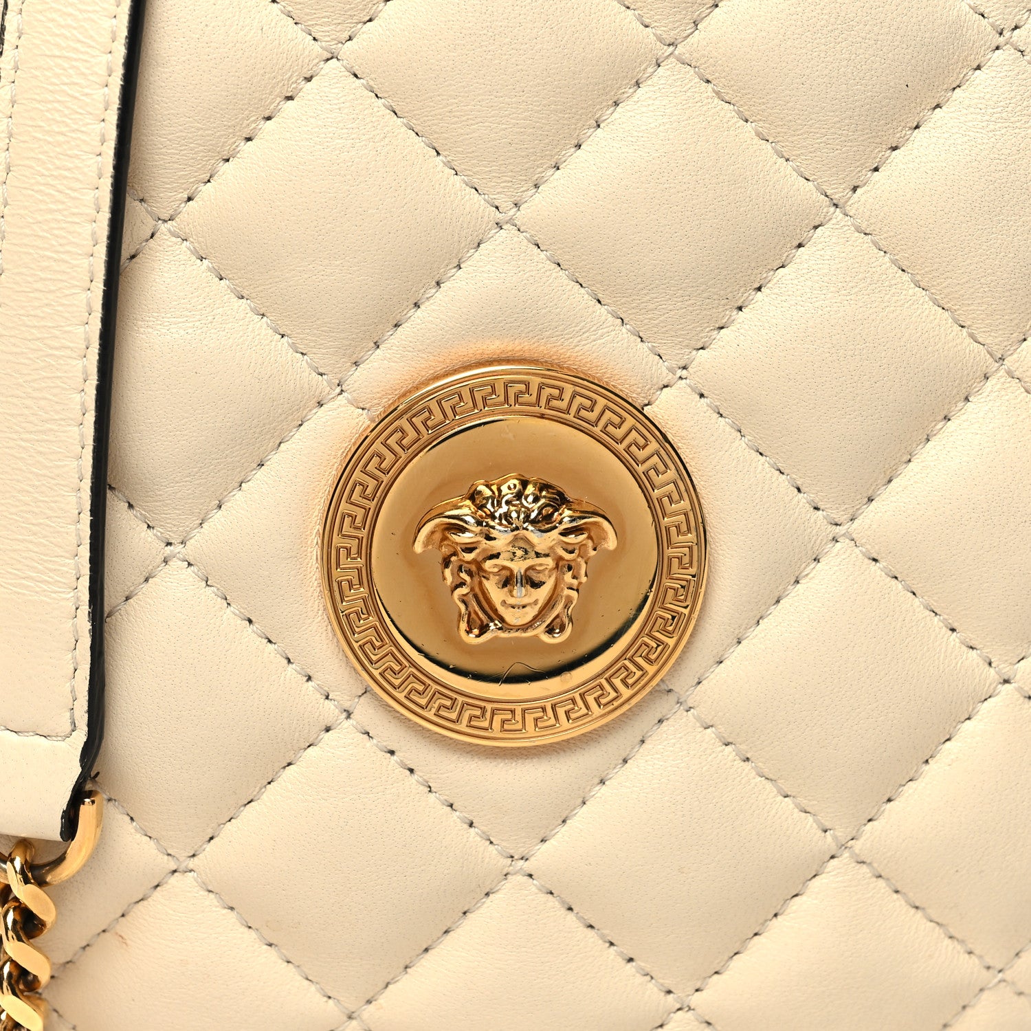 Versace Nappa Quilted La Medusa Round Camera Bag White 7 of 13