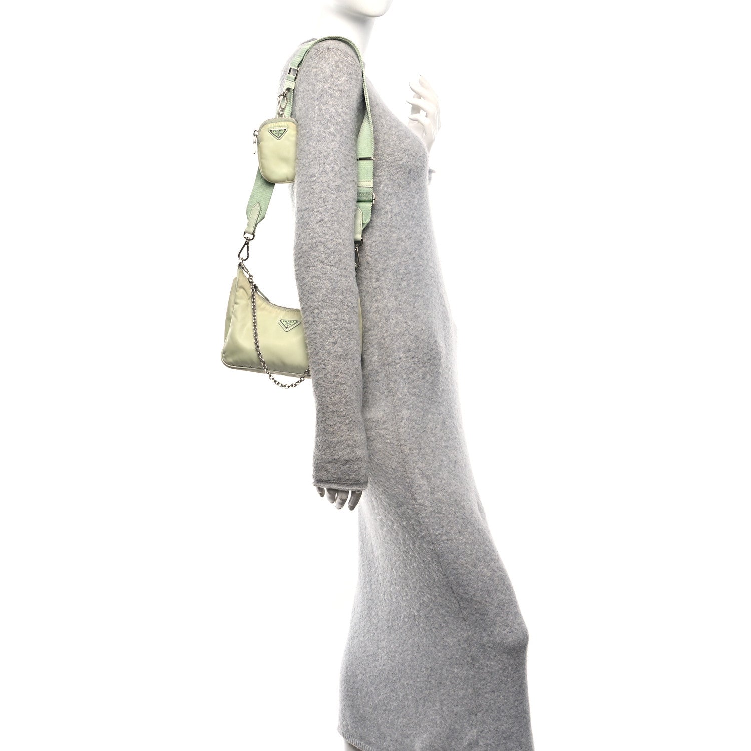 Prada Re-Nylon Saffiano Re-Edition 2005 Shoulder Bag Acqua 2 of 16