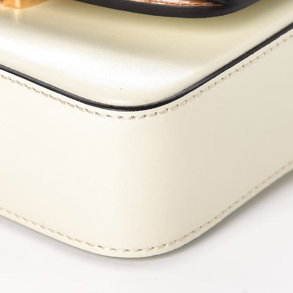 Chloe Calfskin Crocodile Embossed Mini C Bag White Beige 6 of 9