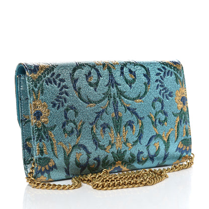 Gucci Brocade Broadway Clutch Bag Azure 3 of 9