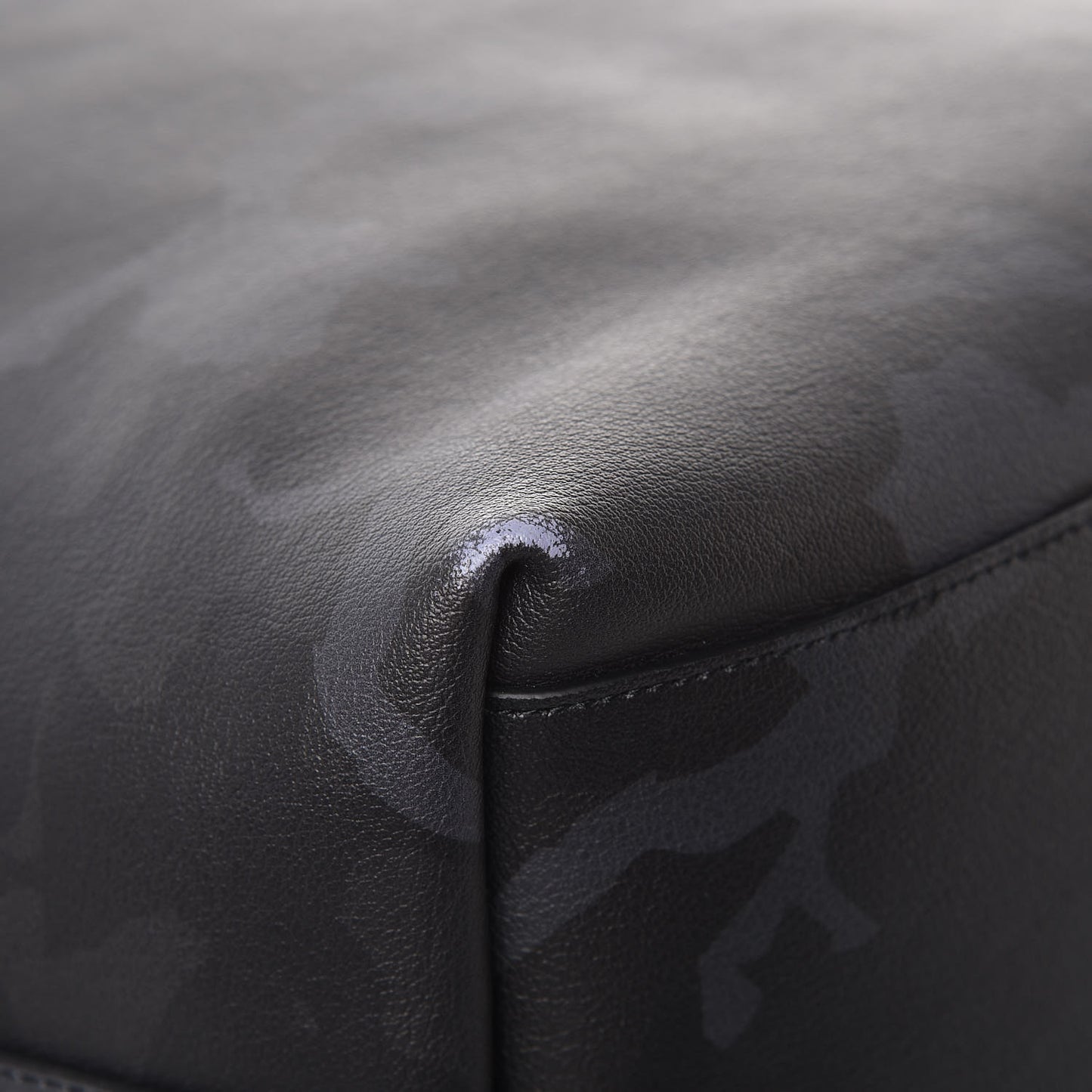 Calfskin Camouflage Shopping Tote Black Grey
