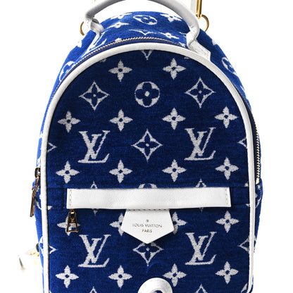Louis Vuitton Jacquard Velvet Monogram Palm Springs Backpack Mini Blue 6 of 9