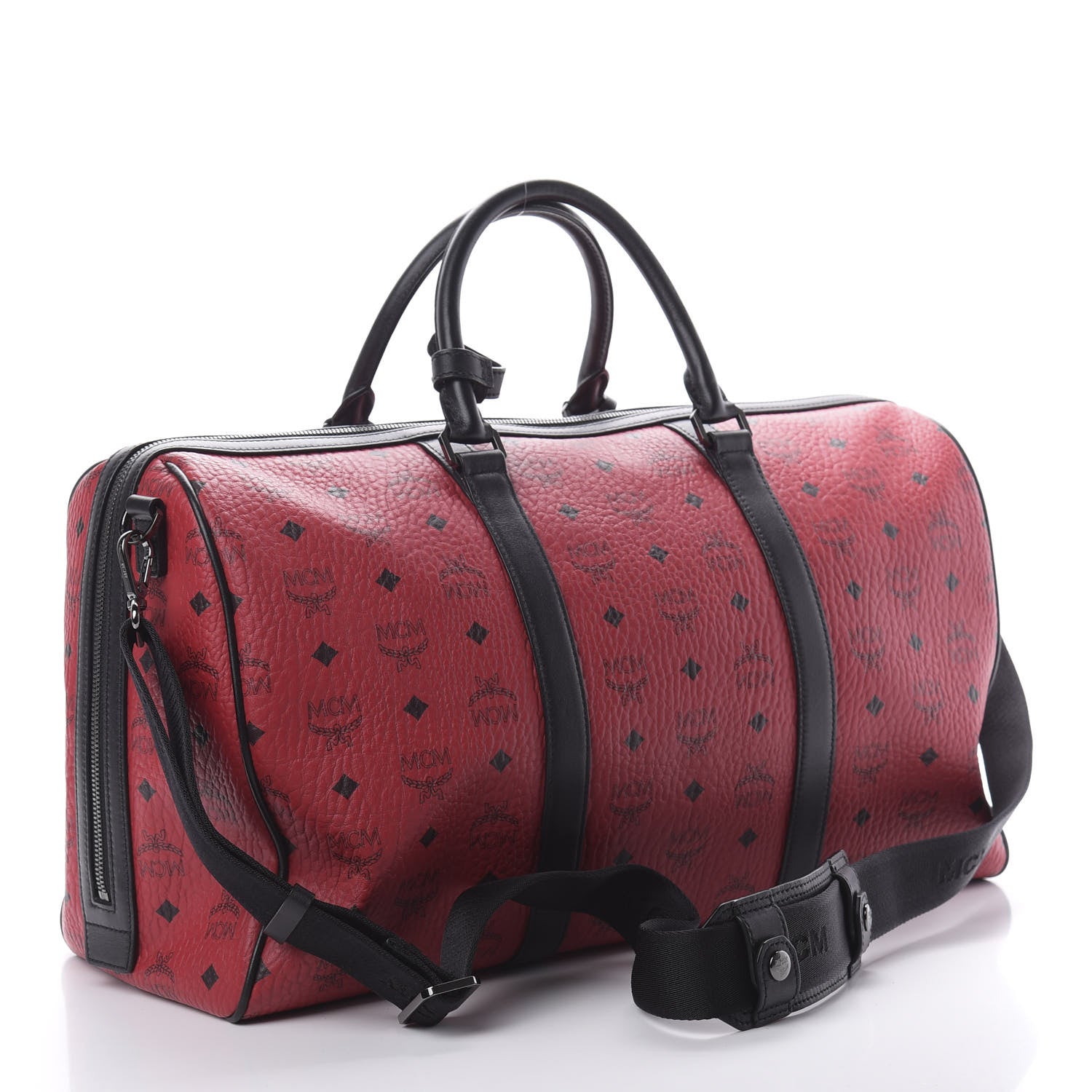 MCM Visetos Medium Traveler Weekender Bag Ruby Red 2 of 9