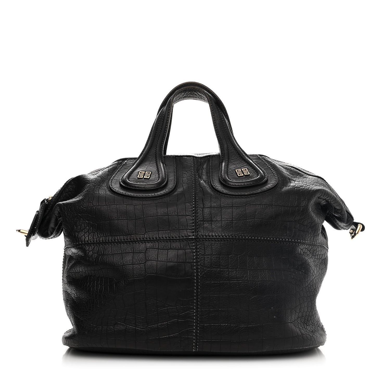 Calfskin Crocodile Embossed Medium Nightingale Black