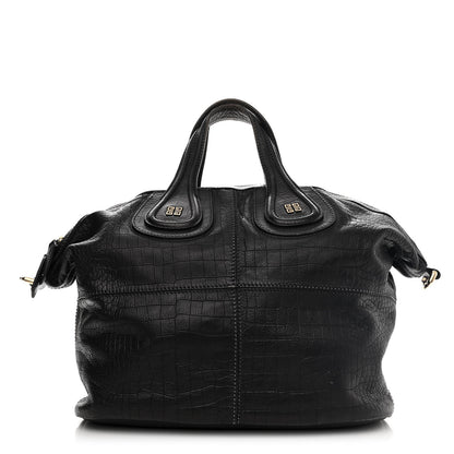 Givenchy Calfskin Crocodile Embossed Medium Nightingale Black 1 of 13