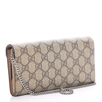 Gucci GG Supreme Monogram Dionysus Chain Clutch Wallet Beige Taupe 3 of 7