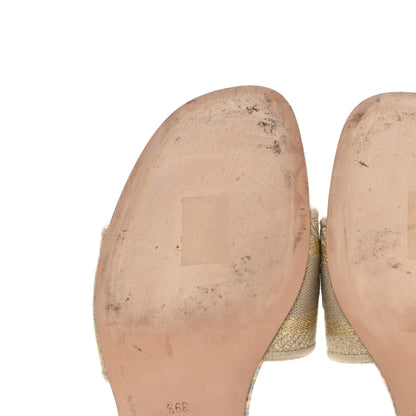 Christian Dior Lurex Romance Embroidered Dway 40mm Slide Sandals 39.5 Metal Multicolor 10 of 11