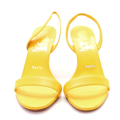 Christian Louboutin Calfskin O Marylin 85 Slingback Sandal Heels 40 Pollen 3 of 10