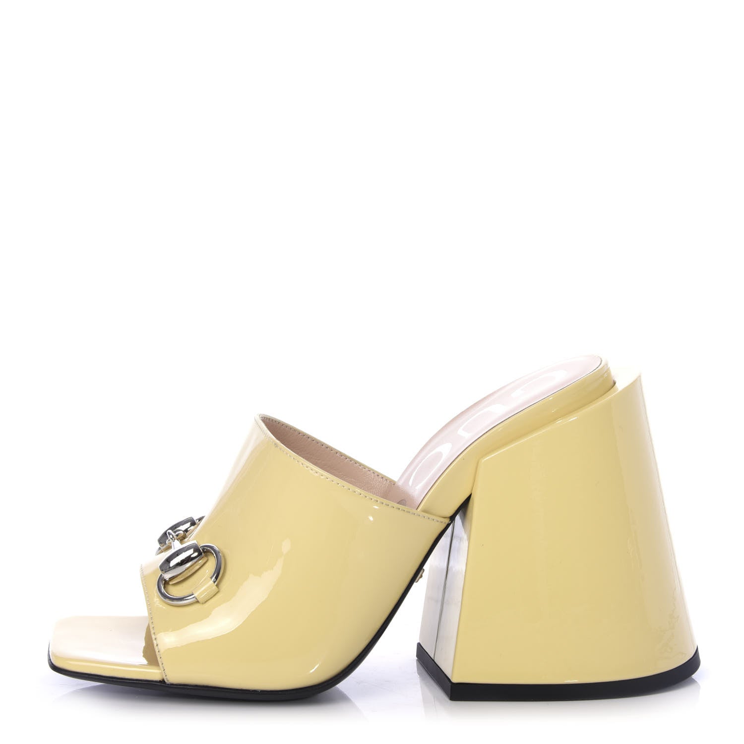 Gucci Patent Lexi Horsebit High-Heel Slide Sandals 35 Burro 1 of 11