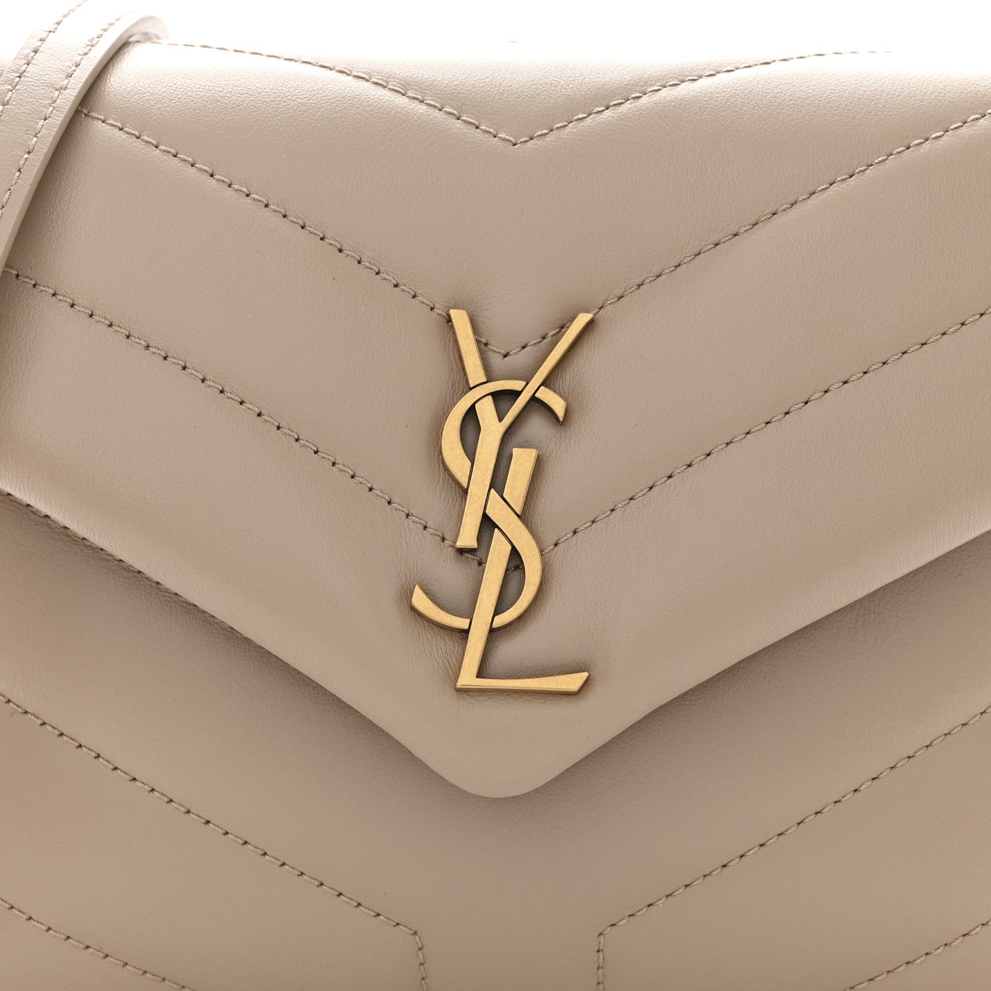 Calfskin Y Quilted Monogram Toy Loulou Crossbody Bag Dark Beige