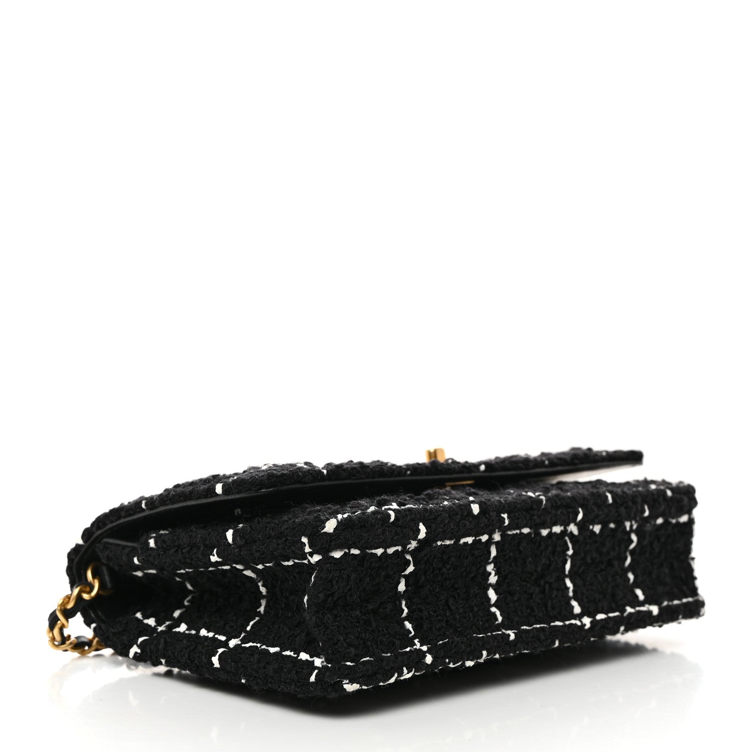 Chanel Tweed Quilted Mini Rectangular Pearl Crush Flap Black 4 of 11