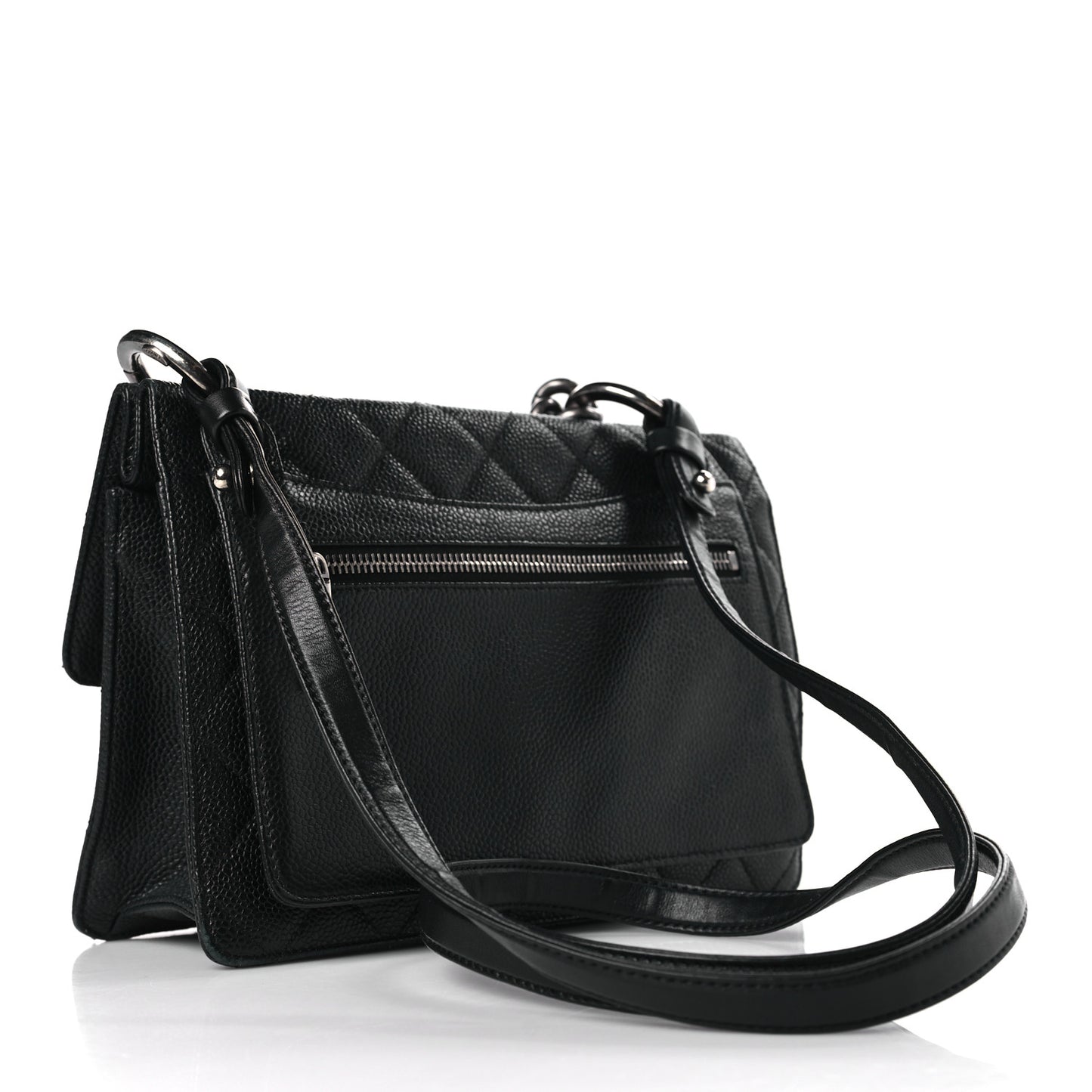 Caviar Quilted Medium Retro Class Flap Black
